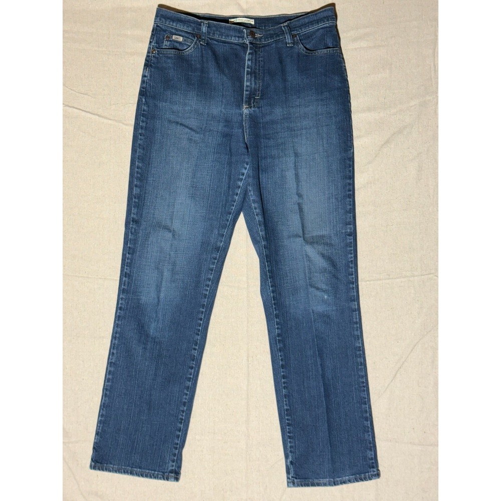 Lee Jeans Womens 12 Long Blue Denim Relaxed Straight Leg At The Waist Stretch